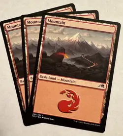 x3 Mountain NEO MTG 289/302 BASIC LAND M/NM 3x - Image 1