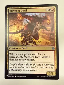 1x MTG Mayhem Devil - The List Reprints (WAR) #204 - Magic the Gathering - Image 1