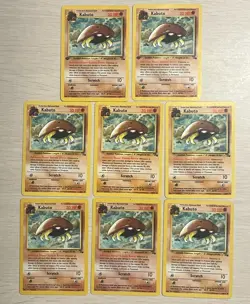 Set of 8 Pokemon TCG WOTC Kabuto 50/62 Fossil English Cards - 2 are 1st Edition! - Image 1