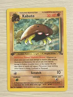 Set of 8 Pokemon TCG WOTC Kabuto 50/62 Fossil English Cards - 2 are 1st Edition! - Image 4