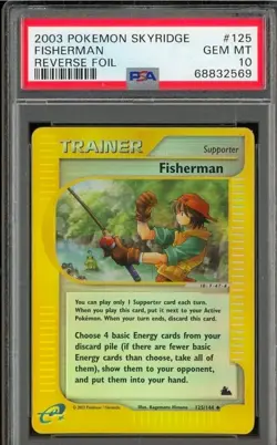 PSA 10 - 2003 Pokemon Skyridge Reverse Holo Foil - FISHERMAN - #125 - Image 1