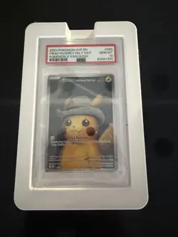 Pokemon 2023 SVP en x Van Gogh Pikachu Felt Hat Grey PSA 10 Gem Mint - Image 1