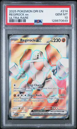 2025 POKEMON DRI EN-DESTINED RIVALS #214 REGIROCK EX PSA 10 - 128670649 - Image 1