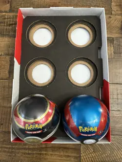 Pokemon TCG: Set Of 2 Poke Ball Tin (3 TCGBooster Packs & 1 Pokemon Coin)Sealed - Image 1