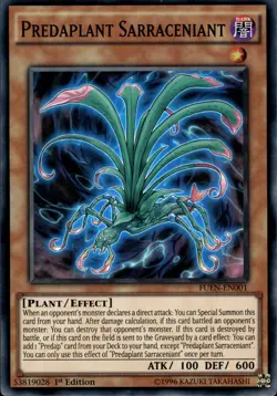 Predaplant Sarraceniant - Super Rare 1st Edition FUEN-EN001 - LP - YuGiOh - Image 1