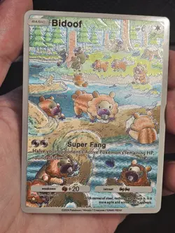 Bidoof 177/155 Pokemon TCG Pocket Space-Time Smackdown Textured Fanart Card - Image 1