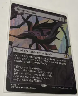 MTG Bitterblossom Foil Borderless Mythic Card WOT, 27, M/Nm Condition - Image 1