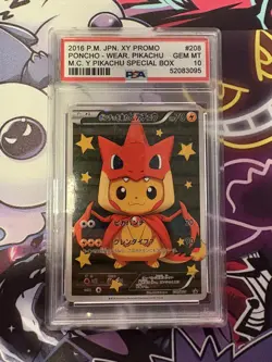 FAN ART! Custom Pikachu Poncho Display Card - Red Charizard Style - Image 1