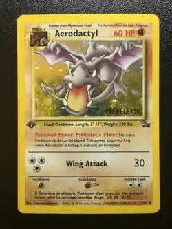 AERODACTYL Prerelease Pokemon Card - WOTC - 1st Edition Fossil 1/62 HOLO NM (B) - Image 1