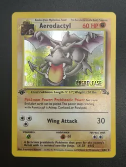 AERODACTYL Prerelease Pokemon Card - WOTC - 1st Edition Fossil 1/62 HOLO NM (B) - Image 3