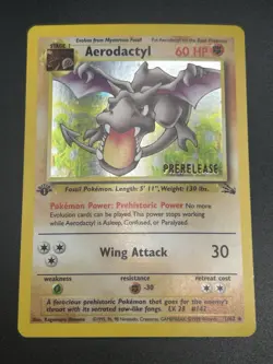AERODACTYL Prerelease Pokemon Card - WOTC - 1st Edition Fossil 1/62 HOLO NM (B) - Image 4