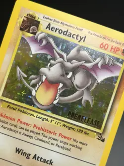 AERODACTYL Prerelease Pokemon Card - WOTC - 1st Edition Fossil 1/62 HOLO NM (B) - Image 5