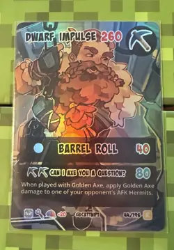 Hermitcraft TCG Alter Ego - HOLO/FOIL Dwarf Impulse Card - Comes In CREO Sleeve - Image 1
