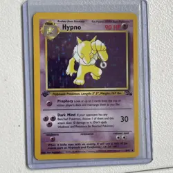 Pokemon TCG Hypno Fossil Holo Card 1st Edition Rare 8/62 LP - Image 1