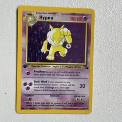 Pokemon TCG Hypno Fossil Holo Card 1st Edition Rare 8/62 LP - Image 3