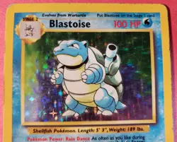Blastoise 2/102 Base Set Pokemon Card Unlimited Holo Rare Moderate Heavy Play - Image 4