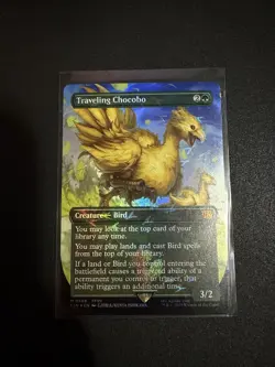 Traveling Chocobo 0568 Borderless Chocobo Track Foil MTG Magic Final Fantasy - Image 1
