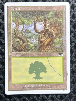 Mtg Forest Signed By Quinton Hoover 6th Edition - Image 1