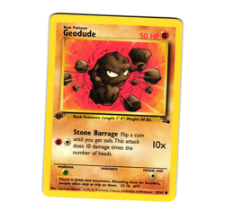 Pokemon Geodude 47/62 1st Edition Fossil Regular LP - Image 1