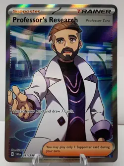 Pokemon Professor's Research 241/198 Base Set SV Ultra Rare Full Art Trainer - Image 2