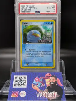 Pokemon Lotad #35/107 Reverse Holo - 2005 EX Deoxys Set - PSA 10 - Image 1