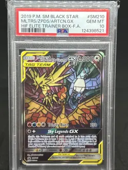 2019 POKEMON BLACK STAR PROMO FULL ART MOLTRES & ZAPDOS & ARTICUNO GX PSA 10 - Image 1