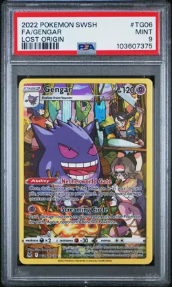 2022 Pokemon Sword & Shield Lost Origin Gengar #TG06 FA PSA 9 MINT - Image 1