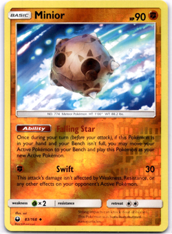 Pokemon TCG Minior 83/168 Celestial Storm Reverse Holo Rare Lightly Played - Image 1