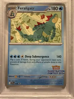 POKEMON SVP EN-SV BLACK STAR PROMO #213 FERALIGATR ILLUSTRATION CONTEST 2024 - Image 3