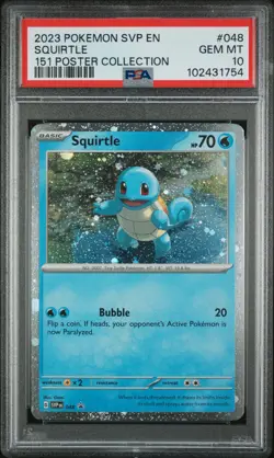 2023 POKEMON SVP EN-SV BLACK STAR PROMO 151 POSTER COLL #048 SQUIRTLE PSA 10 - Image 1