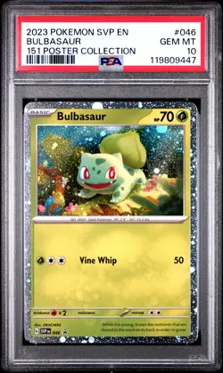 2023 POKEMON SVP EN-SV BLACK STAR PROMO 151 POSTER COLL #046 BULBASAUR PSA 10 - Image 1