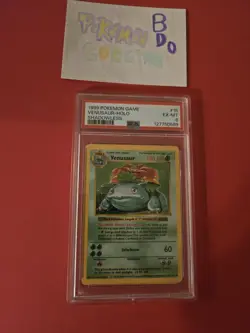 Pokemon Venusaur Shadowless Holo Base Set PSA 6 - Image 1