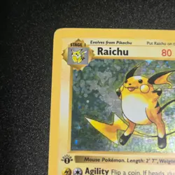 Pokemon TCG Base Set (Shadowless) First Edition Raichu (14/102) Moderate Play - Image 2