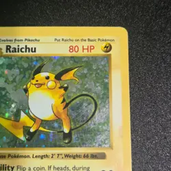 Pokemon TCG Base Set (Shadowless) First Edition Raichu (14/102) Moderate Play - Image 3