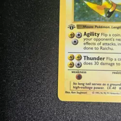Pokemon TCG Base Set (Shadowless) First Edition Raichu (14/102) Moderate Play - Image 5