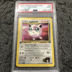 2000 Pokemon Gym Challenge 1st Edition Erika's Jigglypuff 69/132 PSA 9 Mint - Image 1