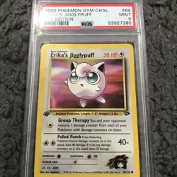 2000 Pokemon Gym Challenge 1st Edition Erika's Jigglypuff 69/132 PSA 9 Mint - Image 2