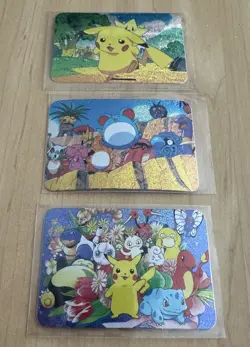 1990s Pokemon Pocket Monsters Holo Prism Vending Stickers POWER - Image 1