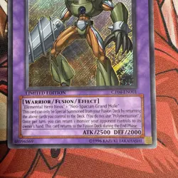 Yugioh Elemental Hero Grand Neos CT04-EN001 Limited Edition Secret Rare LP - Image 3