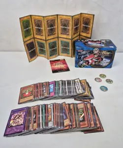 Yugioh Trading Cards Bulk Bundle Joblot TCG Job Lot W/ Tin + Medals + 4 Rare E5 - Image 1