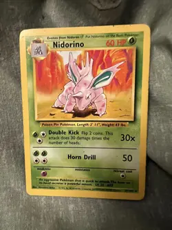 Pokemon TCG Nidorino Base Set Unlimited Uncommon Card 37/102 Regular - Image 1