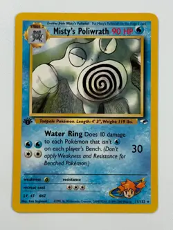 Pokemon Cards Misty's Poliwrath 31/132 1ST EDITION Gym Heroes WOTC Non Holo Rare - Image 1