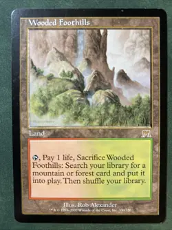 1x Wooded Foothills - Onslaught #330 - Mtg - Very light play - Image 1
