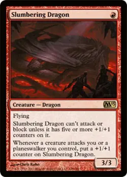 Slumbering Dragon - Light Play MTG Magic 2013 Core Set - Image 1