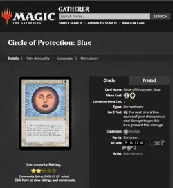 1995 MTG Magic the Gathering Ice Age COP Circle of Protection Blue Vintage WOTC - Image 3
