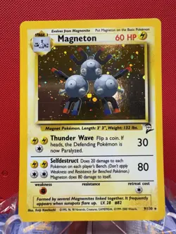 Pokemon TCG Magneton Base Set 2 9/130 Holo Unlimited Holo (LP) GREAT SWIRL - Image 1