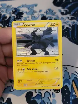Pokemon TCG Zekrom 47/114 Black & White Holo Rare Card LP - Image 1