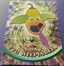 WEEPINBELL Pokemon Topps Black Logo TV Animation Edition Holo FOIL Textured NM - Image 1