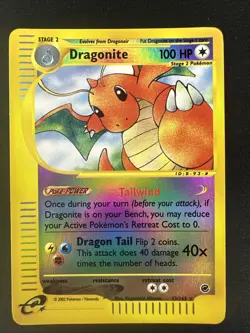 Dragonite 43/165 Reverse Holo Rare, Expedition e-Series e-Reader Pokemo Pokemon - Image 1