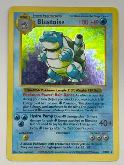 Blastoise 2/102 Shadowless Holo Rare Base Set Pokemon Card DMG 2/102 - Image 1